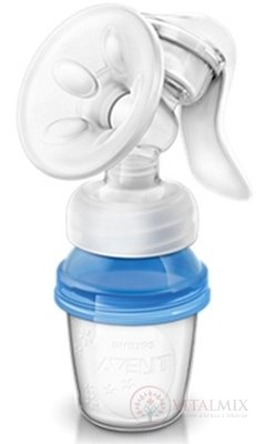 AVENT Manualna odsávačka mlieka Natural + VIA 3 VIA poháriky s vrchnákmi na závit, 1x1 set