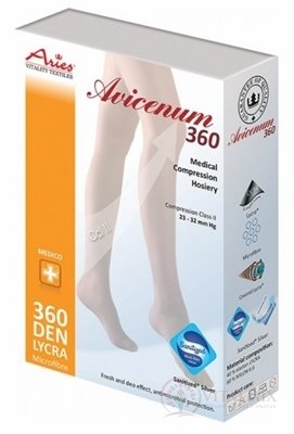 AVICENUM 360 Lýtkové pančuchy, Micro veľkosť XXLL (5D), II.KT, Sanitized, zatvorená špica, telové, 1x1 pár