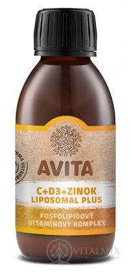 AVITA C+D3+ZINOK LIPOSOMAL PLUS fosfolipidový komplex 1x200 ml