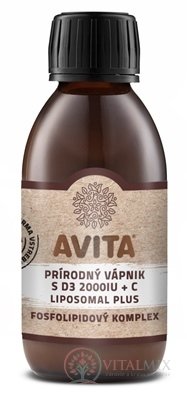 AVITA PRÍRODNÝ VÁPNÍK S D3 2000IU+C LIPOSOMAL PLUS fosfolipidový komplex 1x200 ml