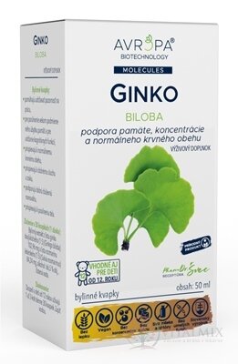 AVROPA GINKO biloba bylinné kvapky 1x50 ml
