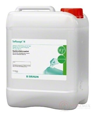 B.BRAUN Softasept N bezfarebný dezinfekčný roztok na pokožku 1x5 l