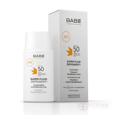 BABÉ SUPER FLUID DEPIGMENT+ SPF50 depigmentačný fluid s ochranným faktorom pre všetky typy pleti 1x50 ml