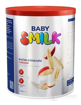 BABYSMILK  mliečno - ryžová kaša s kúskami jabĺk v prášku (od ukonč. 6. mesiaca) 1x350 g