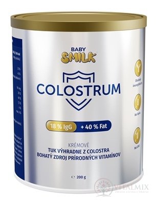 BABYSMILK COLOSTRUM KRÉMOVÉ 18% lgG + 40% tuku prášok 1x200 g