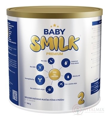 BABYSMILK PREMIUM 2 následná dojčenská mliečna výživa v prášku, s Colostrom (6 - 12 mesiacov) 1x900 g