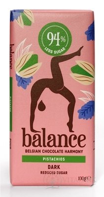 BALANCE HORKÁ ČOKOLÁDA S PISTÁCIAMI belgická, so sladidlom zo stévie 1x100 g