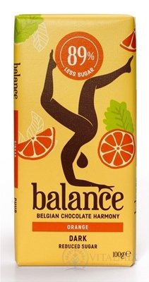 BALANCE HORKÁ ČOKOLÁDA S POMARANČOM belgická, so sladidlom zo stévie 1x100 g