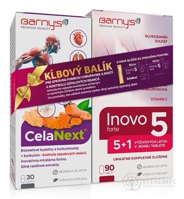 Barny's KĹBOVÝ balík Inovo 5 forte tbl 90 ks + CelaNext cps 30 ks, 1x1 set