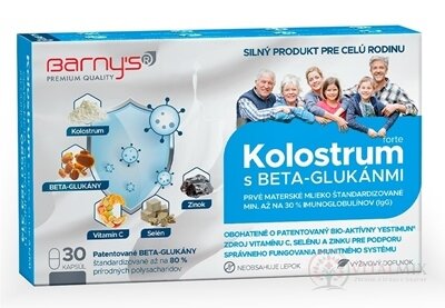 Barny's KOLOSTRUM s beta-glukánmi forte + darček cps 30 ks + darček 1ks, 1x1 set