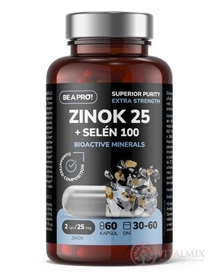 BE A PRO! ZINOK 25 + SELÉN 100 BIOACTIVE MINERALS cps 1x60 ks