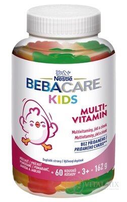 BEBACARE KIDS MULTIVITAMIN (želé medvedíky, príchuť pomaranč, jahoda a jablko 1x60 ks)