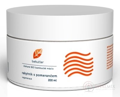 Bebutter šl.BIO bambucké maslo Rakytník krémový telový balzam, regenerácia, 1x200 ml