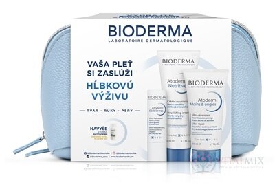BIODERMA Atoderm darčekový balík - suchá pokožka Nutritive krém 40ml + krém na ruky 50ml + tyčinka na pery 4g + vzorka Photoderm XDefense, 1x1 set