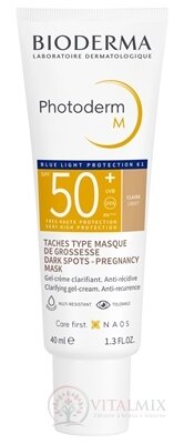BIODERMA Photoderm M SVETLÝ SPF 50+ gél - krém (Pigmentové škvrny - tehotenská maska) 1x40 ml