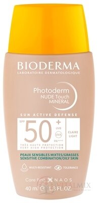 BIODERMA Photoderm NUDE Touch MINERAL SPF 50+ tónovací fluid svetlý (inov. 2022) 1x40 ml