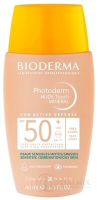 BIODERMA Photoderm NUDE Touch MINERAL SPF 50+ tónovací fluid veľmi svetlý (inov. 2022) 1x40 ml