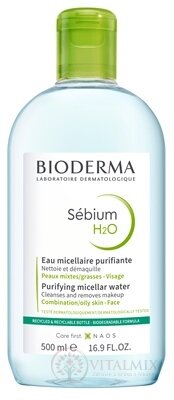 BIODERMA Sébium H2O micelárna pleťová voda na mastnú a zmiešanú pleť (inov.2024) 1x500 ml