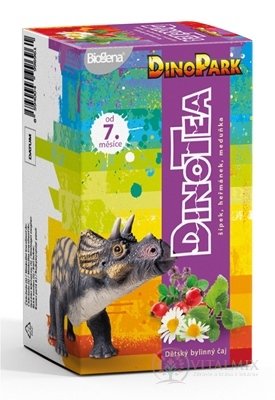 Biogena DinoTea šípka, rumanček, medovka detský bylinný čaj (od ukonč. 7. mesiaca), nálevové vrecúška 20x1,5 g (30 g)