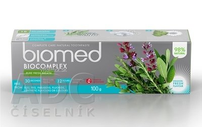 biomed BIOCOMPLEX zubná pasta s prírodnými cédrovými esenciálnymi olejmi 1x100 g