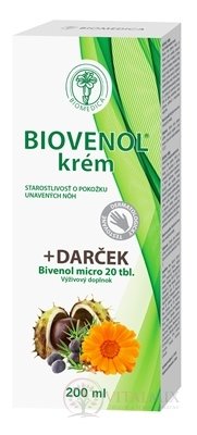 BIOMEDICA BIOVENOL krém + darček tuba 200 ml + BIVENOL micro tbl 20 ks, 1x1 set