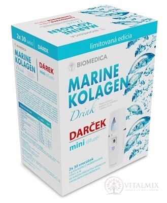 BIOMEDICA MARINE KOLAGEN drink + Darček vrecúška 2x30 ks (60ks) + darček mini difúzer, 1x1 set