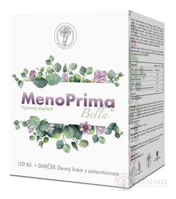 BIOMEDICA MenoPrima Bella + darček tbl 120 ks + darček Denný krém s antarcticinom 75 ml, 1x1 set