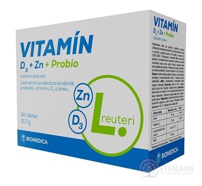 BIOMEDICA Vitamín D3 + Zn + Probio tbl 1x30 ks