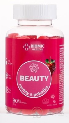 BIOMIC BEAUTY gummies, jahodová príchuť 1x90 ks