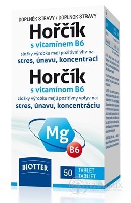Biotter Horčík s vitamínom B6 tbl 1x50 ks