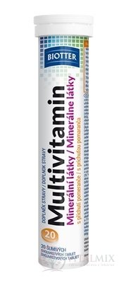 Biotter Multivitamín + minerálne látky tbl eff s príchuťou pomaranča 1x20 ks