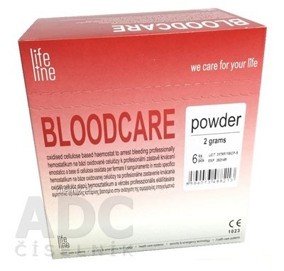 BLOODCARE powder sterilné vstrebateľné hemostatikum 6x2 g