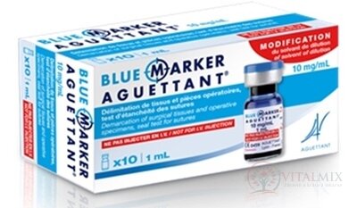 BLUE MARKER AGUETTANT 10 mg/mL roztok metylénovej modrej, na označenie operovaných tkanív a vzoriek 10x1 ml