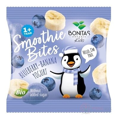 BONITAS Smoothie Bites Bluberry-Banana Yogurt BIO mrazom sušená čučoriedka-banán s jogurtom 1x10 g