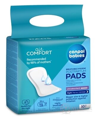 Canpol babies Popôrodné vložky UltraAbsorbent nočné, tvarované, air comfort 1x10 ks