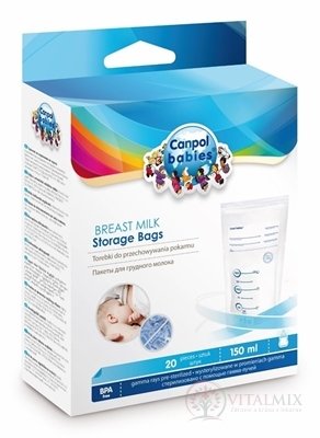 Canpol Babies Vrecká na skladovanie mlieka objem 150 ml, 1x20 ks