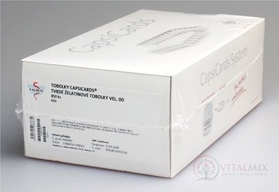 CapsiCards žel. kapsule vel´. 00 - FAGRON biele 850 ks kartón 17x50 ks (1 bal.), 1x1 set