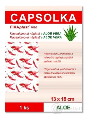 CAPSOLKA hrejivá kapsaicínová náplasť s ALOE VERA 13 x 18 cm, 1x1 ks