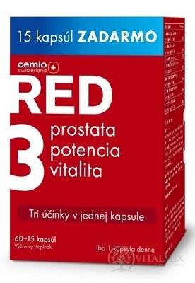 Cemio RED3 cps 60+15 zadarmo (75 ks)