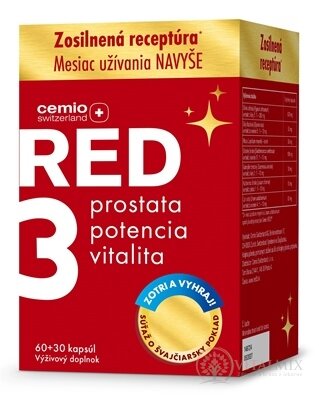 Cemio RED3 Darček cps 60+30 (mesiac užívania navyše + súťaž) 1x90 ks