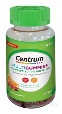 Centrum MultiGUMMIES PRE DOSPELÝCH želé s vitamínmi, minerálmi a stopovými prvkami, ovocná príchuť 1x60 ks
