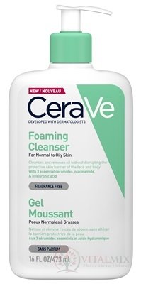 CeraVe ČISTIACI PENIVÝ GÉL na normálnu až mastnú pleť, s pumpičkou (MB096200) 1x473 ml