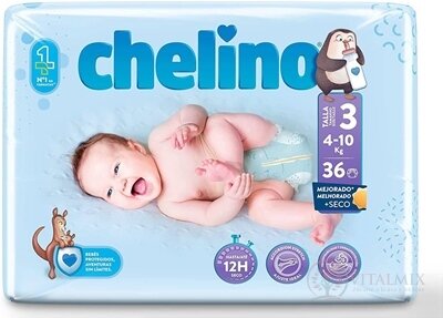 CHELINO T3 detské plienky (4-10 kg) s dermo ochranou 1x36 ks