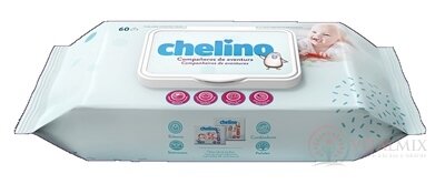CHELINO Vlhčené obrúsky pre deti, s nechtíkovým extraktom, vitamín A a E 1x60 ks