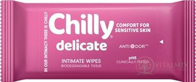 Chilly delicate INTIMATE WIPES intímne obrúsky pre citlivú pokožku 1x12 ks