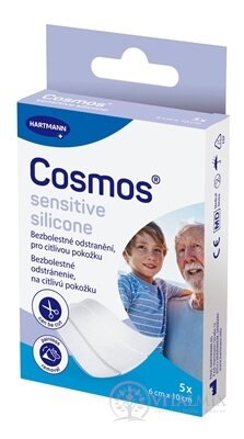 Cosmos Sensitive Silicone náplasť na rany na citlivú pokožku, (6 cm x 10 cm) (inov.2025) 1x5 ks