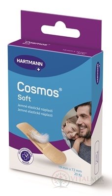 COSMOS Soft náplasť na rany z netkanej textílie, pre citlivú pokožku (19x72 mm) 1x20 ks