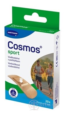 Cosmos Sport vodeodolná náplasť na rany, (19 mm x 72 mm) (inov.2025) 1x20 ks