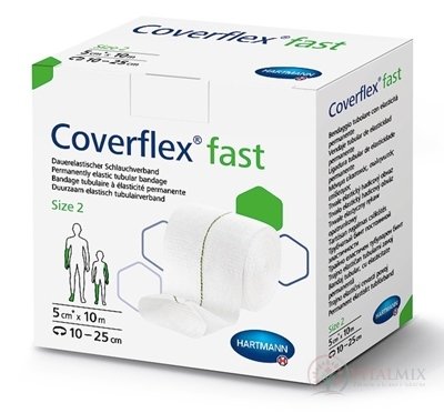 Coverflex fast elastický hadicový obväz veľ. 2 (5cm x 10m) 1x1 ks
