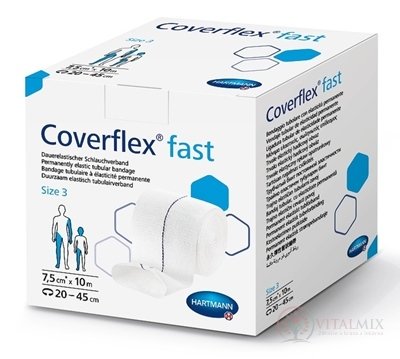Coverflex fast elastický hadicový obväz veľ. 3 (7,5cm x 10m) 1x1 ks